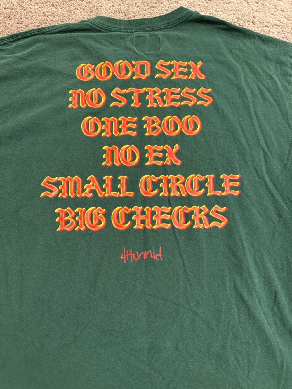 4Hunnid good sex Green Graphic Print Short Sleeve Tee